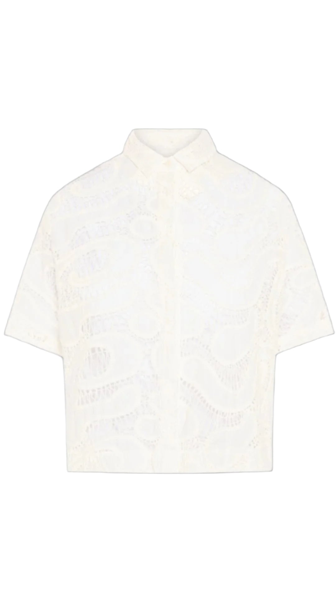 Miranda Short-Sleeved Blouse with Fine Curly Lace