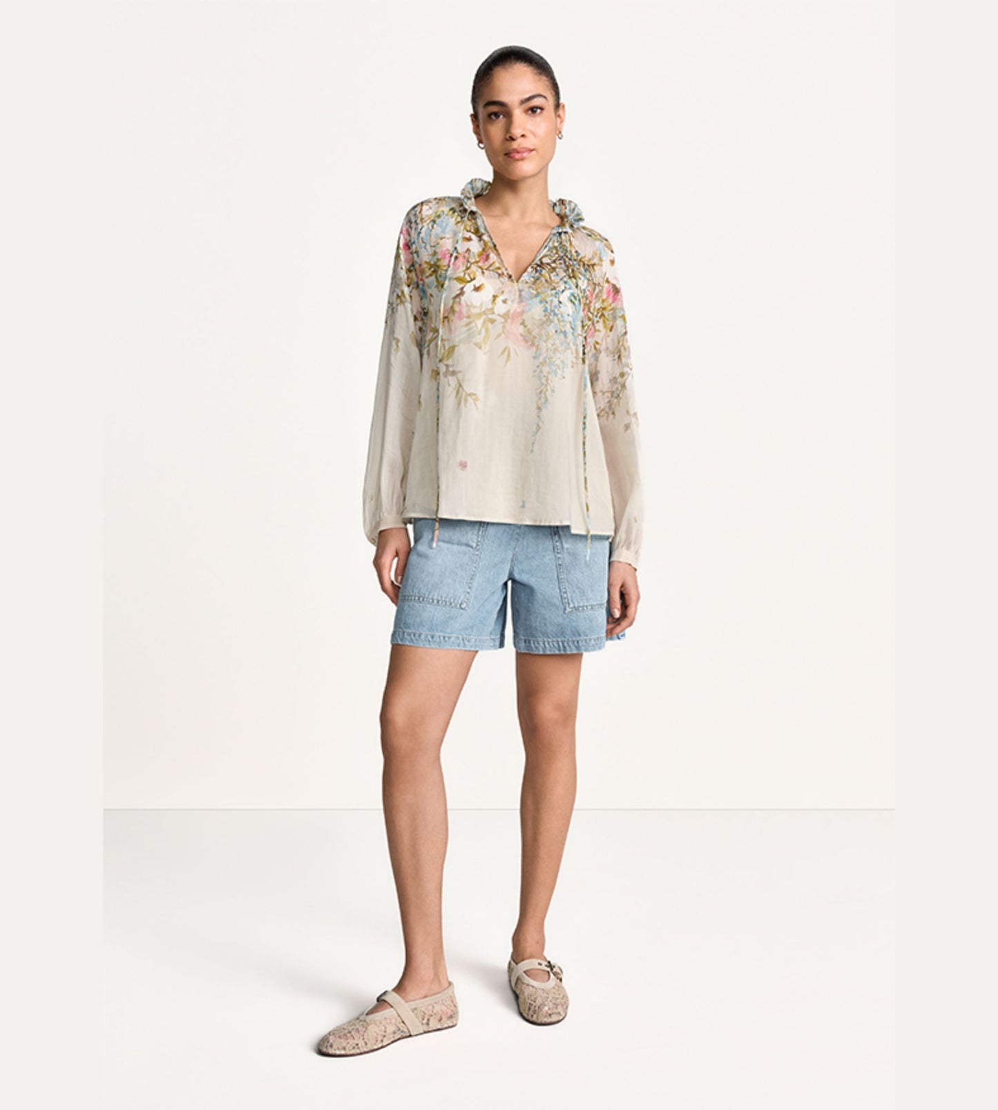 Fluid Blouse With Floral Print