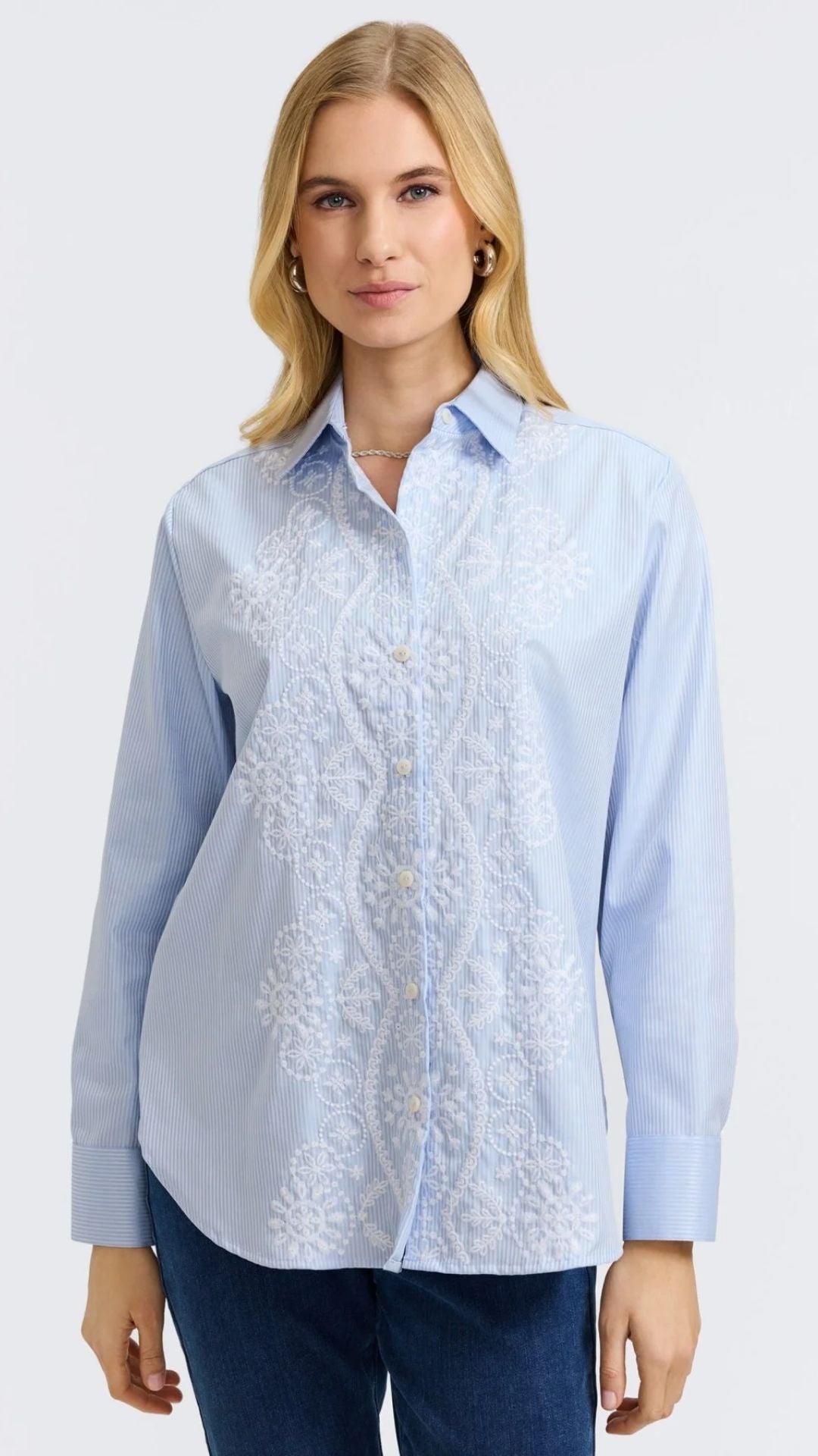 Meghan Embroidered Long Sleeve Shirt