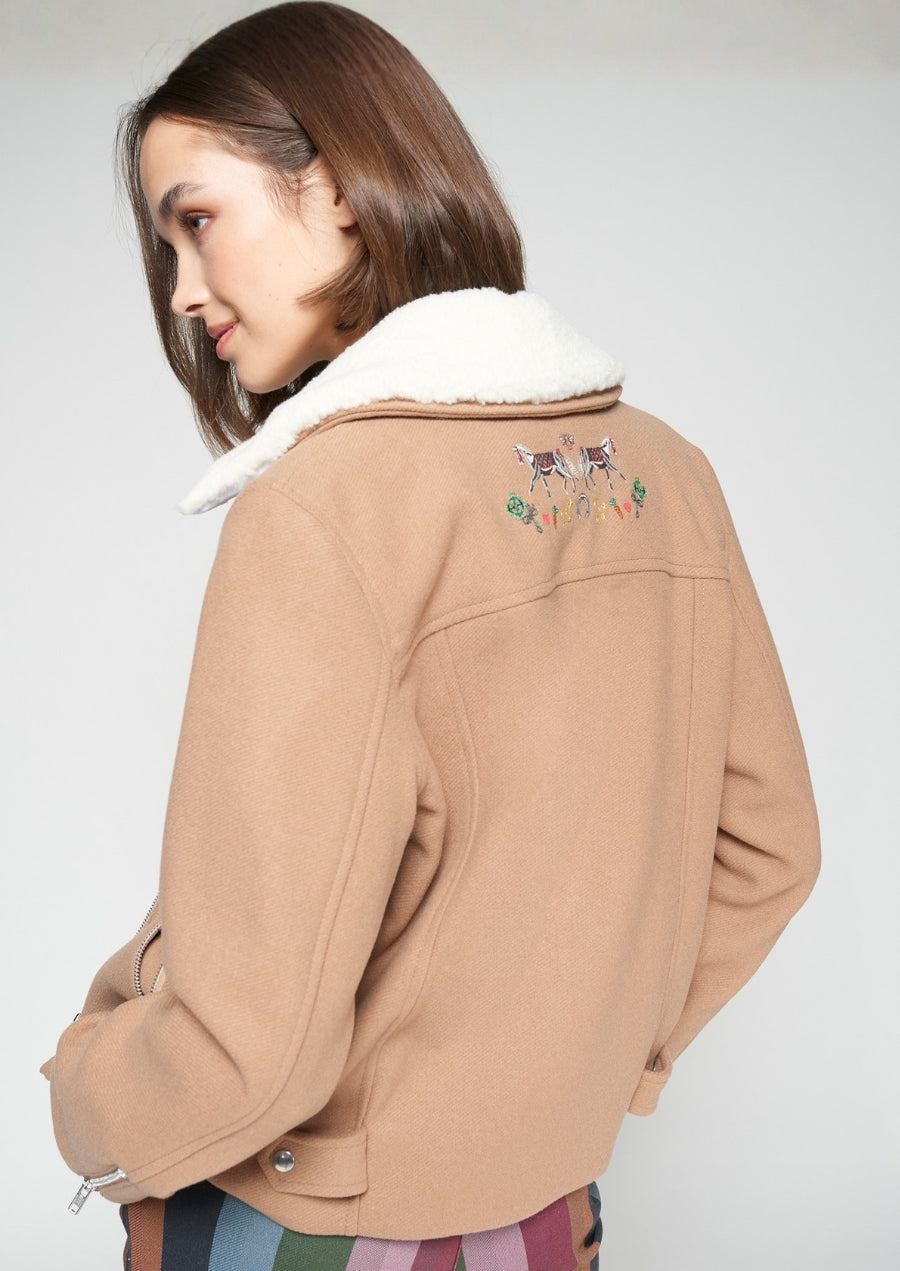 Jacket Bomber Camel Lana