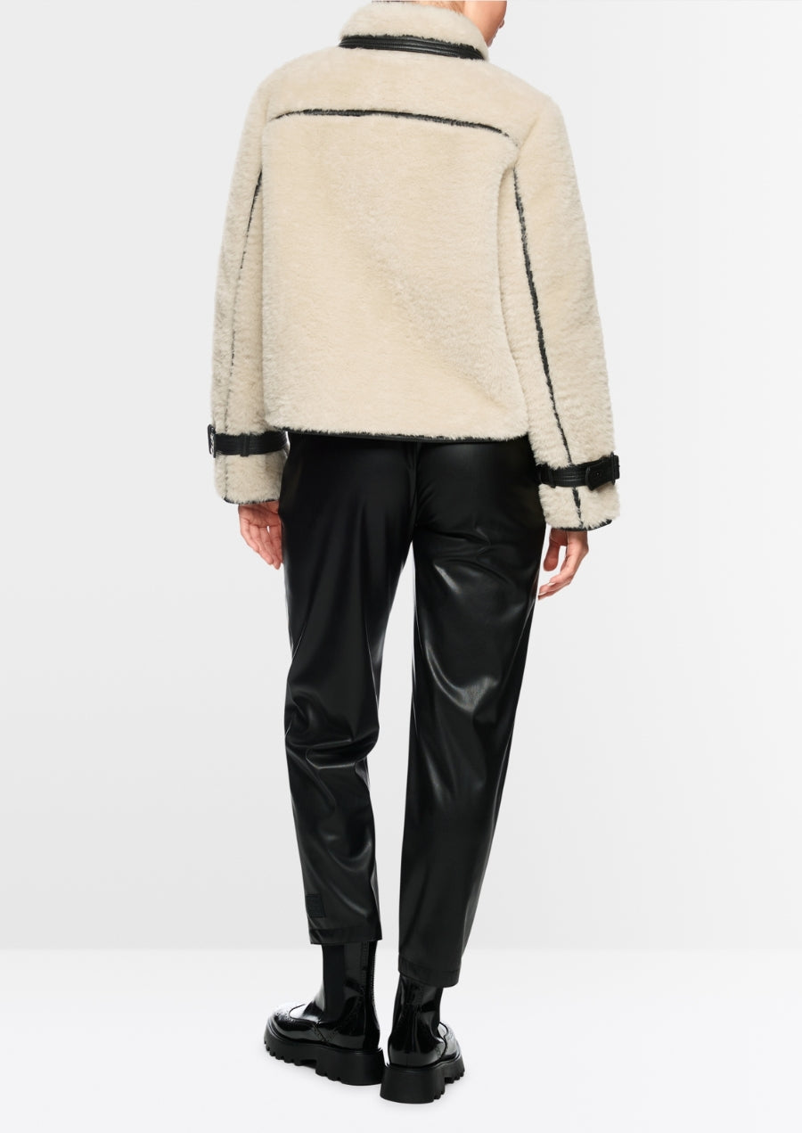 Faux Fur Jacket with Strap Detail