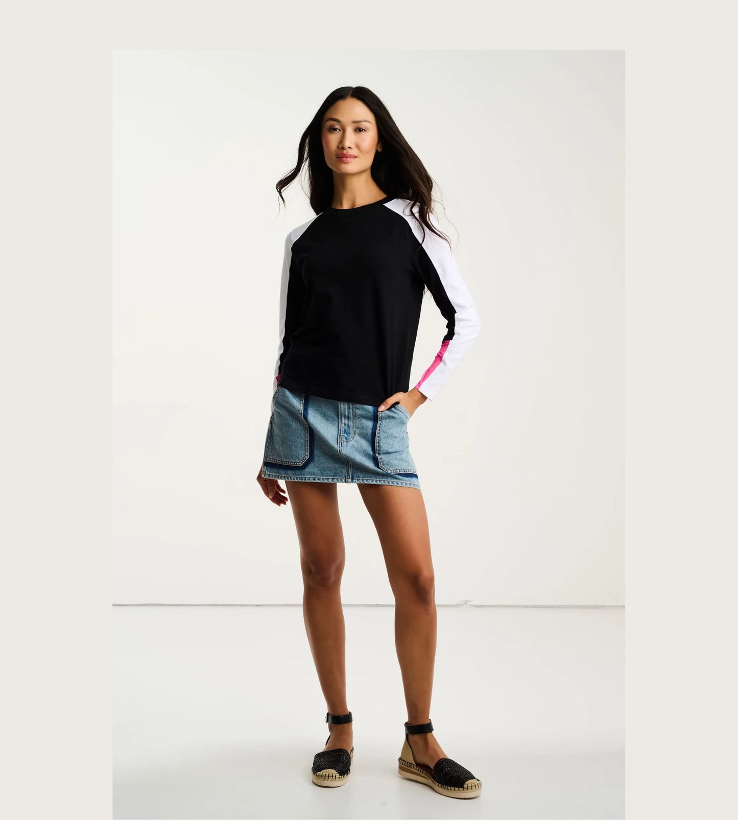 Playing Games Cotton Tee- Black/White