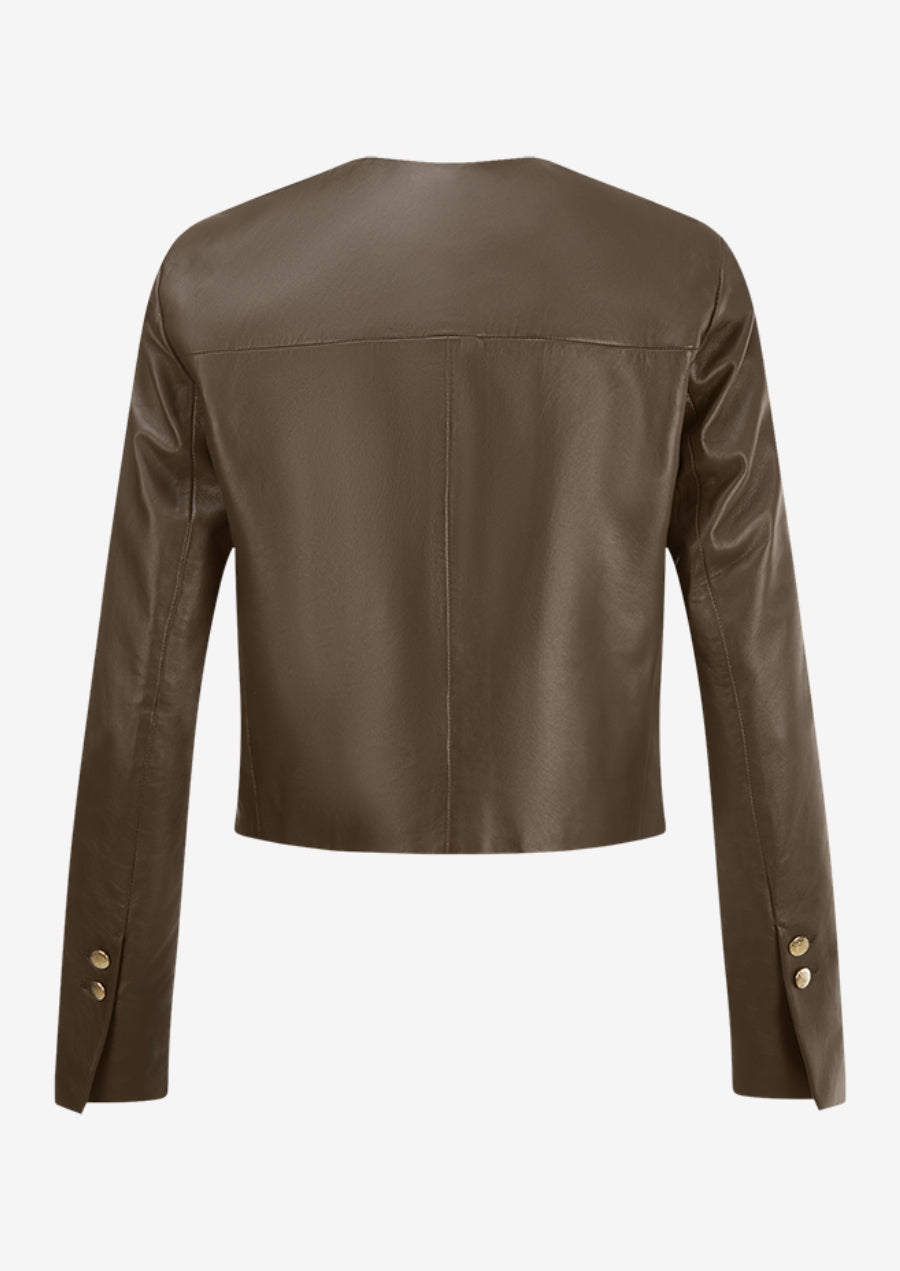 Cropped Leather Jacket