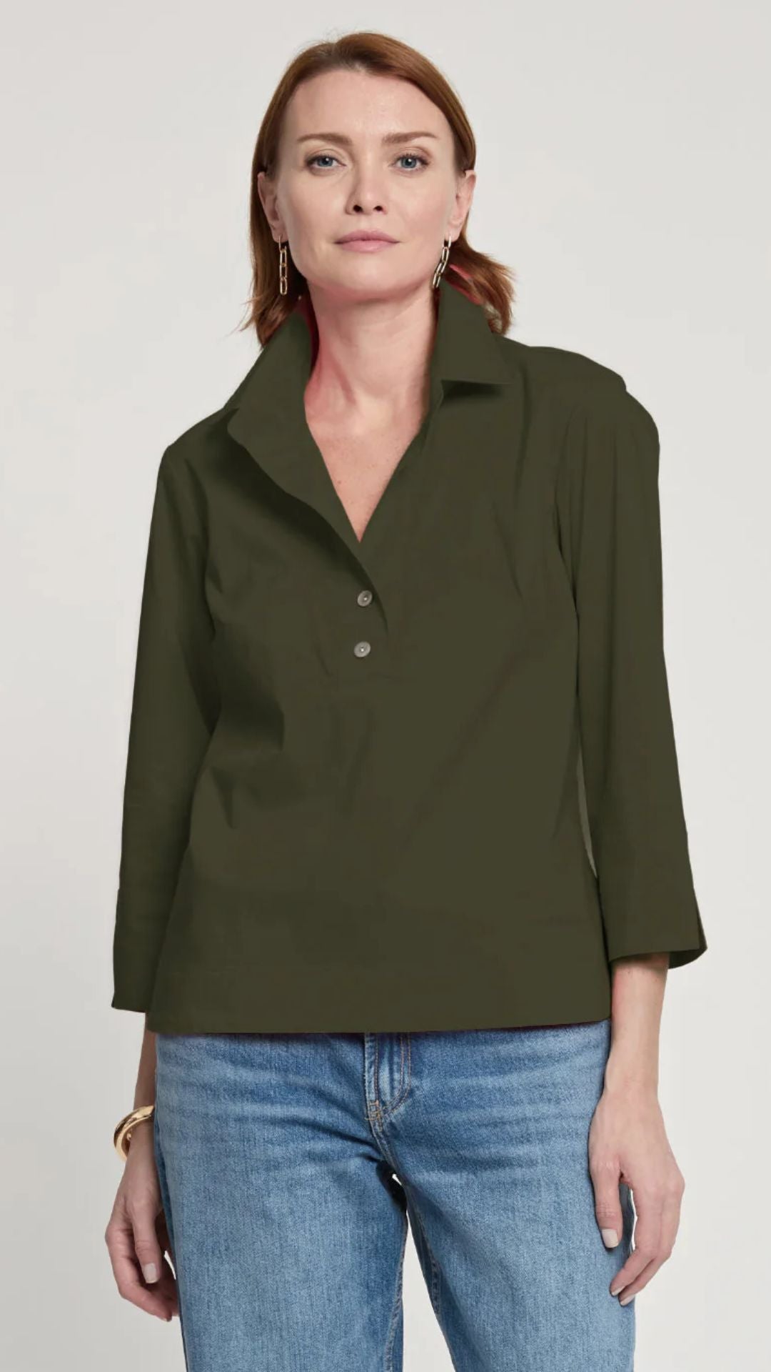 Aileen 3/4 Sleeve Button Back Top
