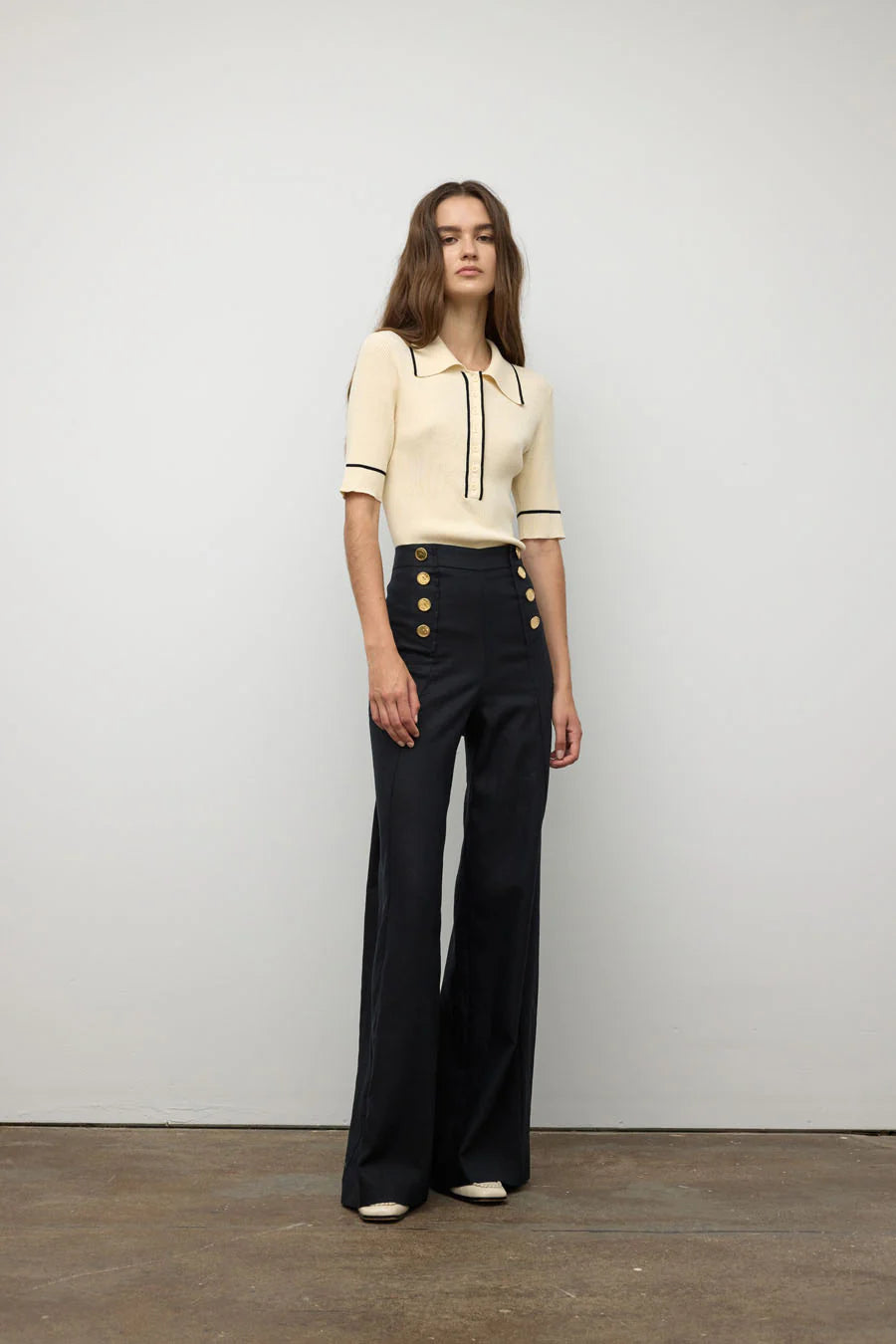 Short Sleeve Polo- Bone