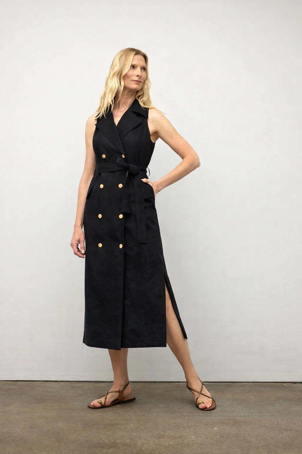 S26BT5931-Sleeveless Trench Dress