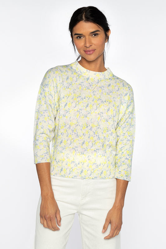 Mini Floral Crop Sweater in Sol Multi