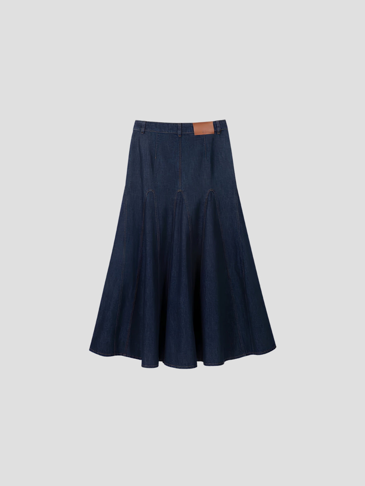 Denim Godet Skirt