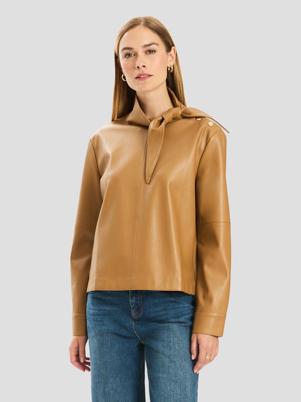 Rebecca Leather Tie Shirt