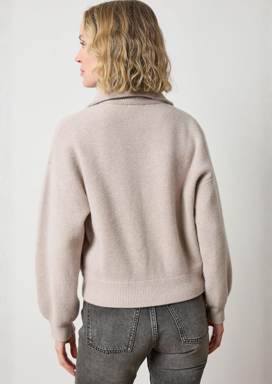 Zip Front Polo Cardigan