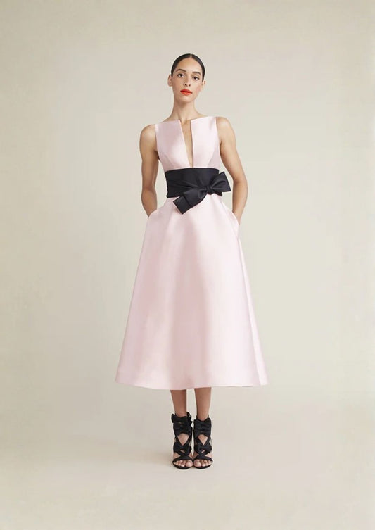 Pale Pink Deep "V" Dress - Available Special Order