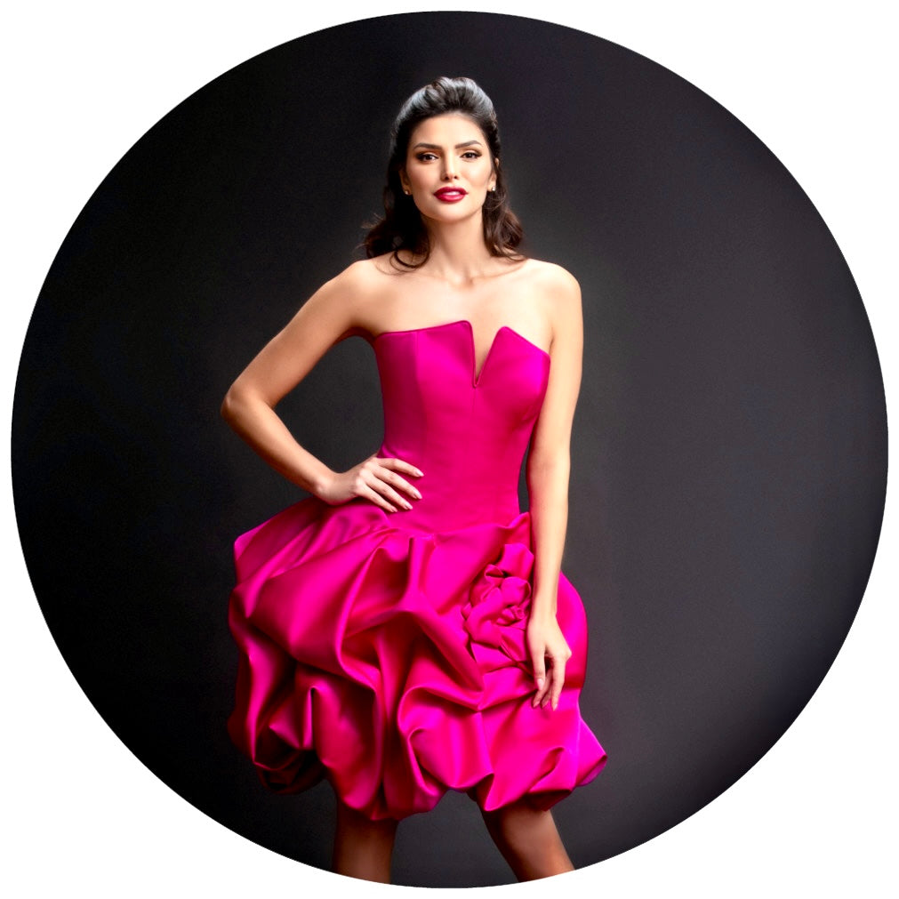 Strapless Fuchsia Dress