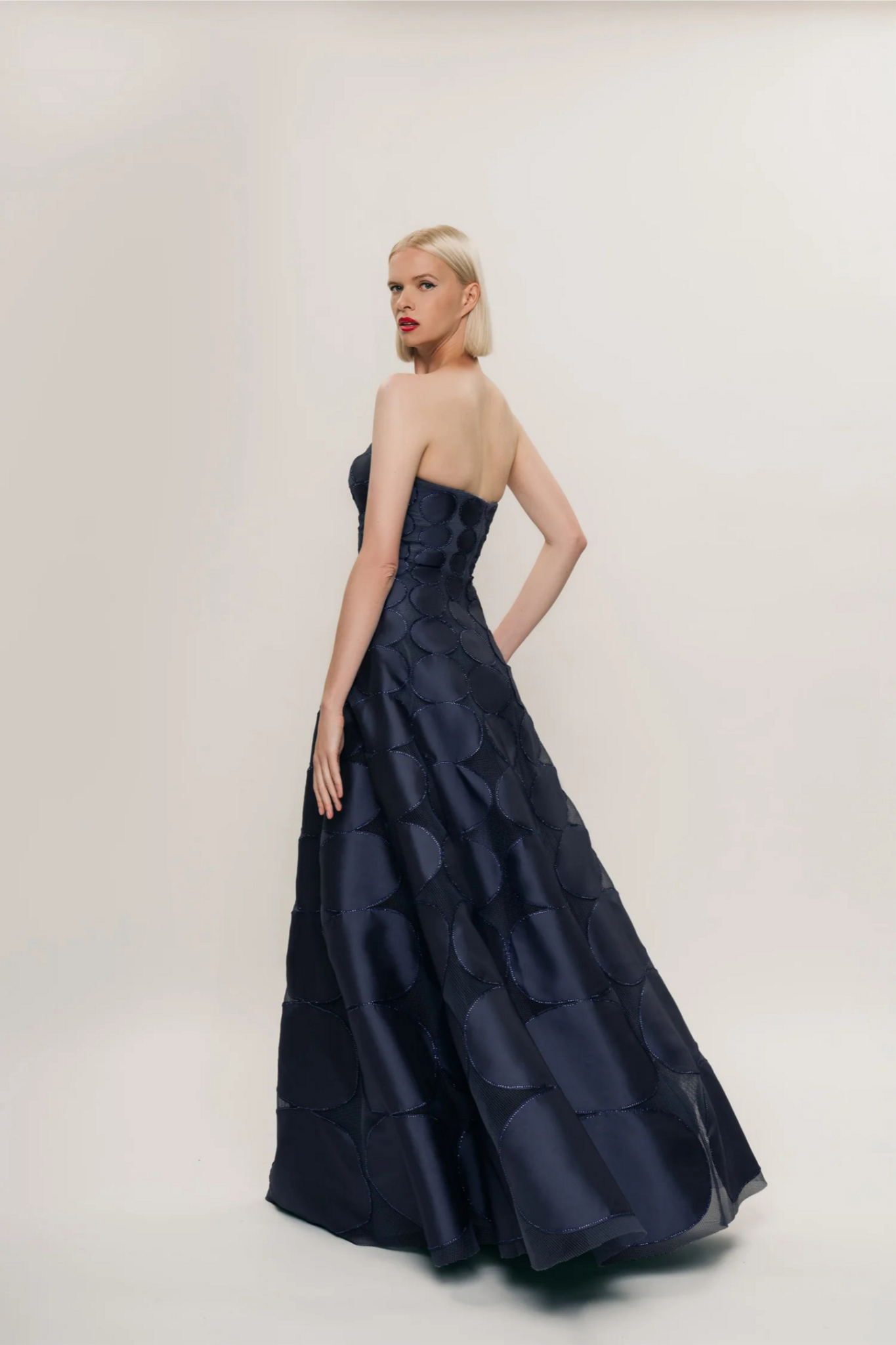 M677 Circle Mikado Embroidered Dress