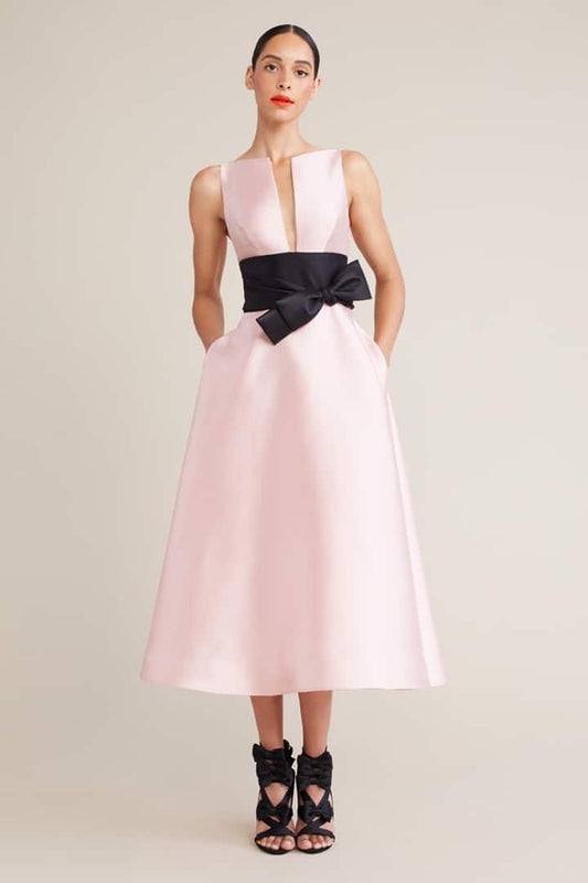 Pale Pink Deep "V" Dress - Available Special Order