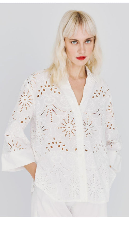 Broderie Blouse with Sequins