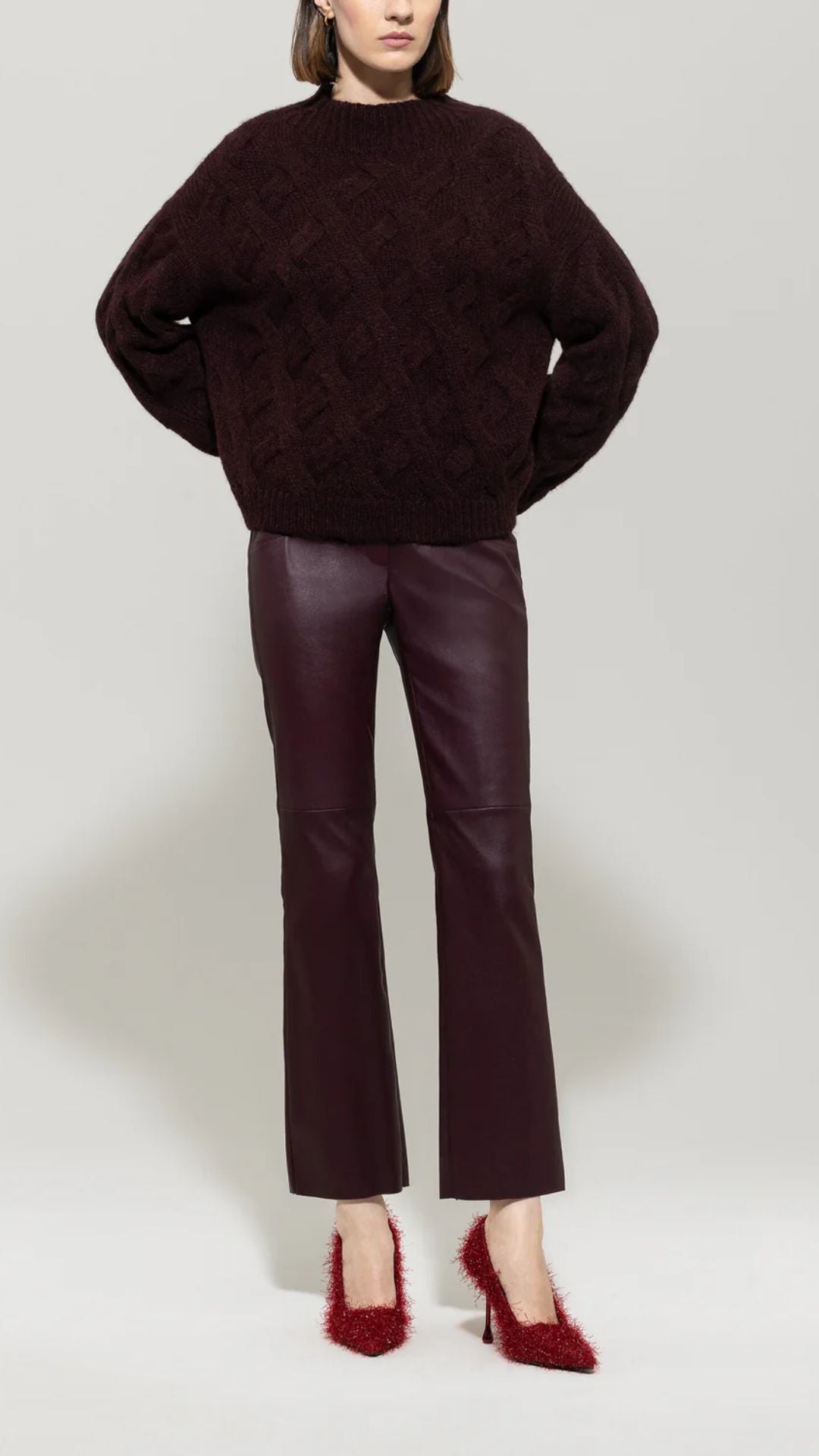 Lamb Nappa Bootcut Pants