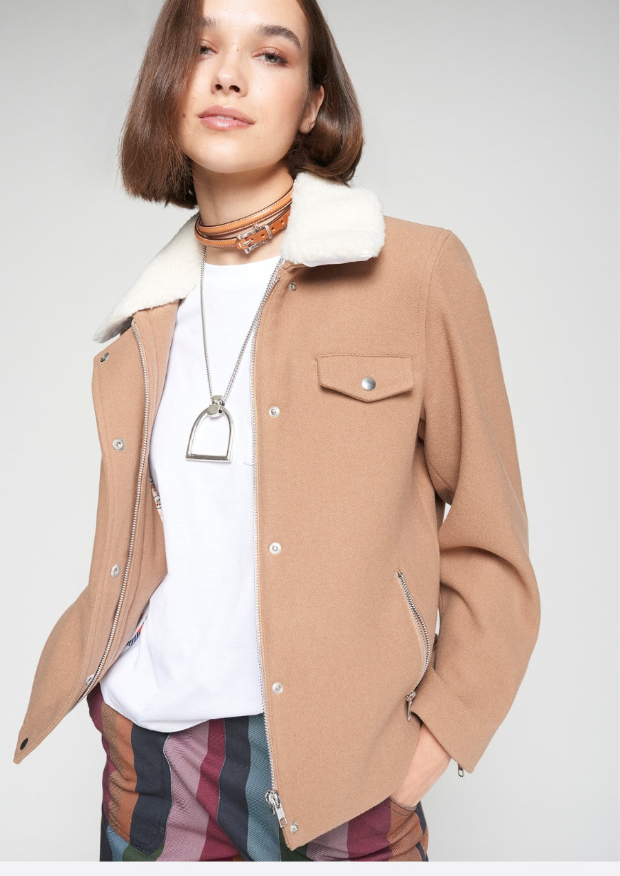 Jacket Bomber Camel Lana