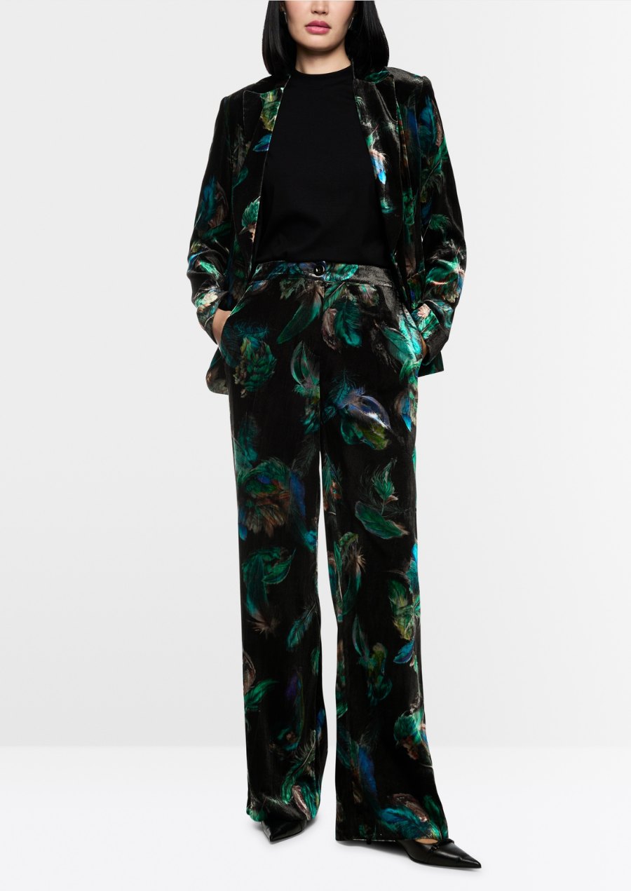 WARRI Velvet Trousers with Print