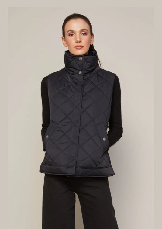 Brielle Quilted Sleeveless Funnel Neck Vest