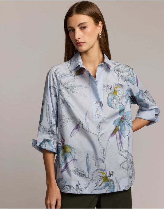 Charlotte 3/4 Sleeve Lily Print Top