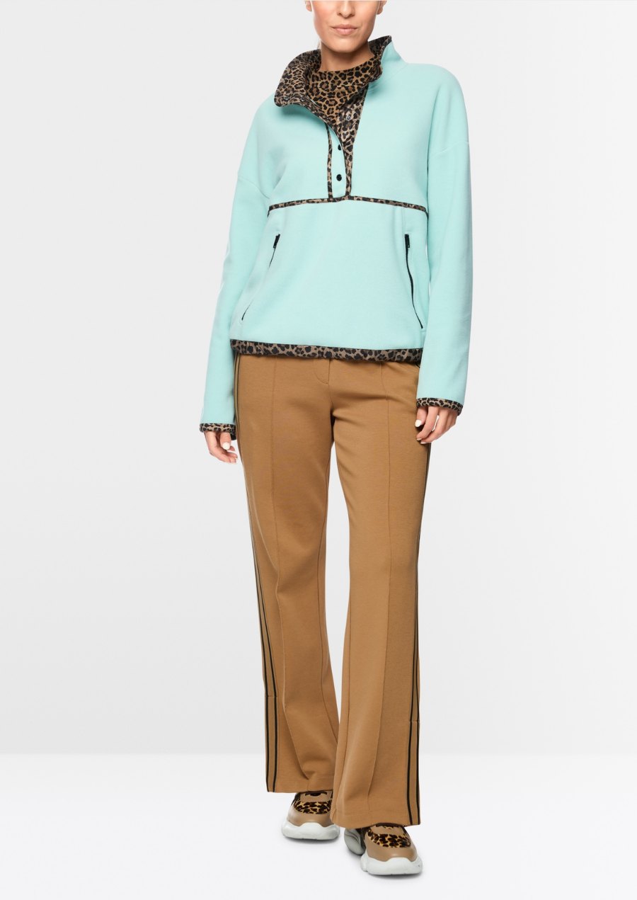 Fleece Jumper with Leo Print Details