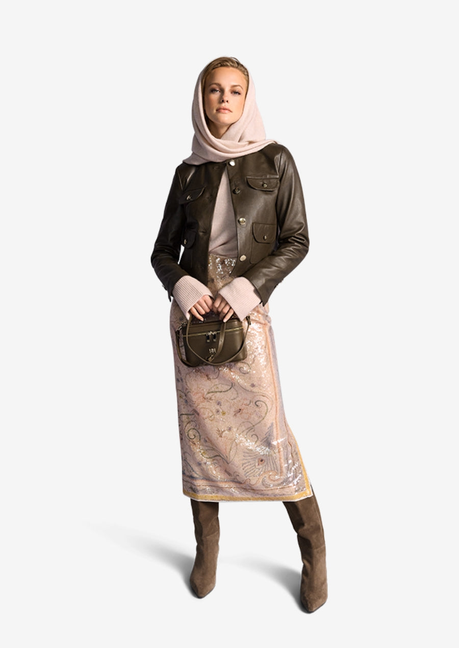 Midi Skirt with Sequins