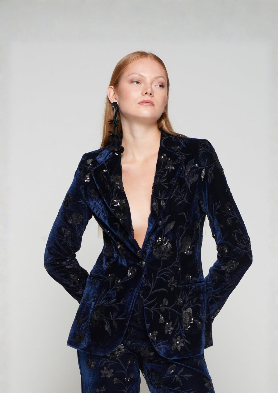 Jacket Helen Terciopelo Floral Sequins
