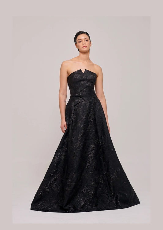 Strapless Barcade Long Gown