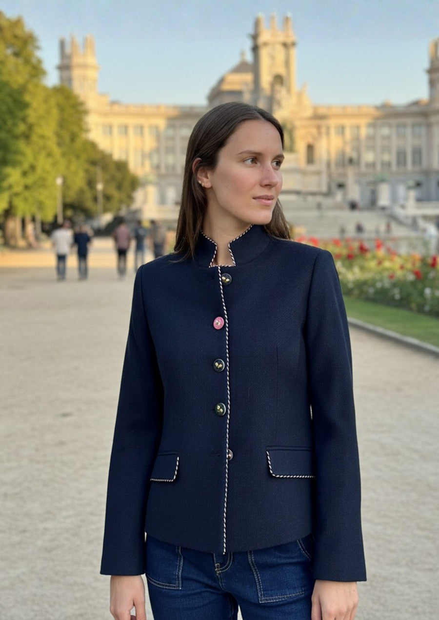 Navy Jacket with Bee Buttons