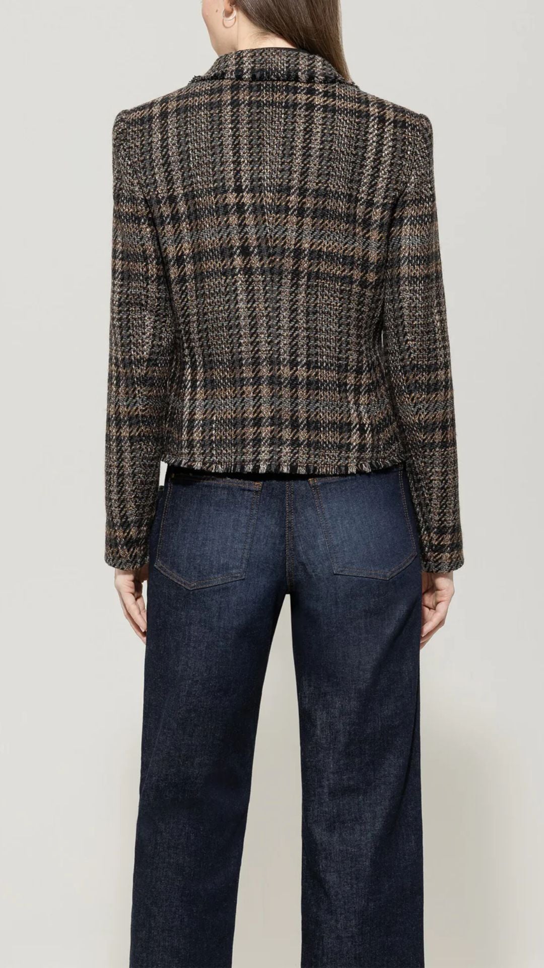 Check One-Button Blazer