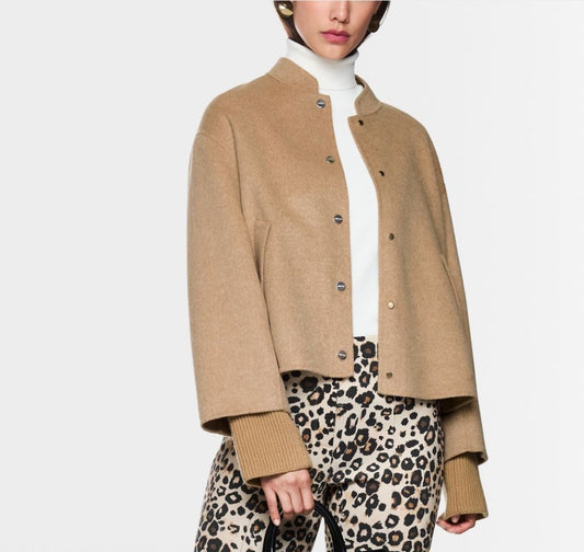 Oversized Jacket with Cuffed Sleeves