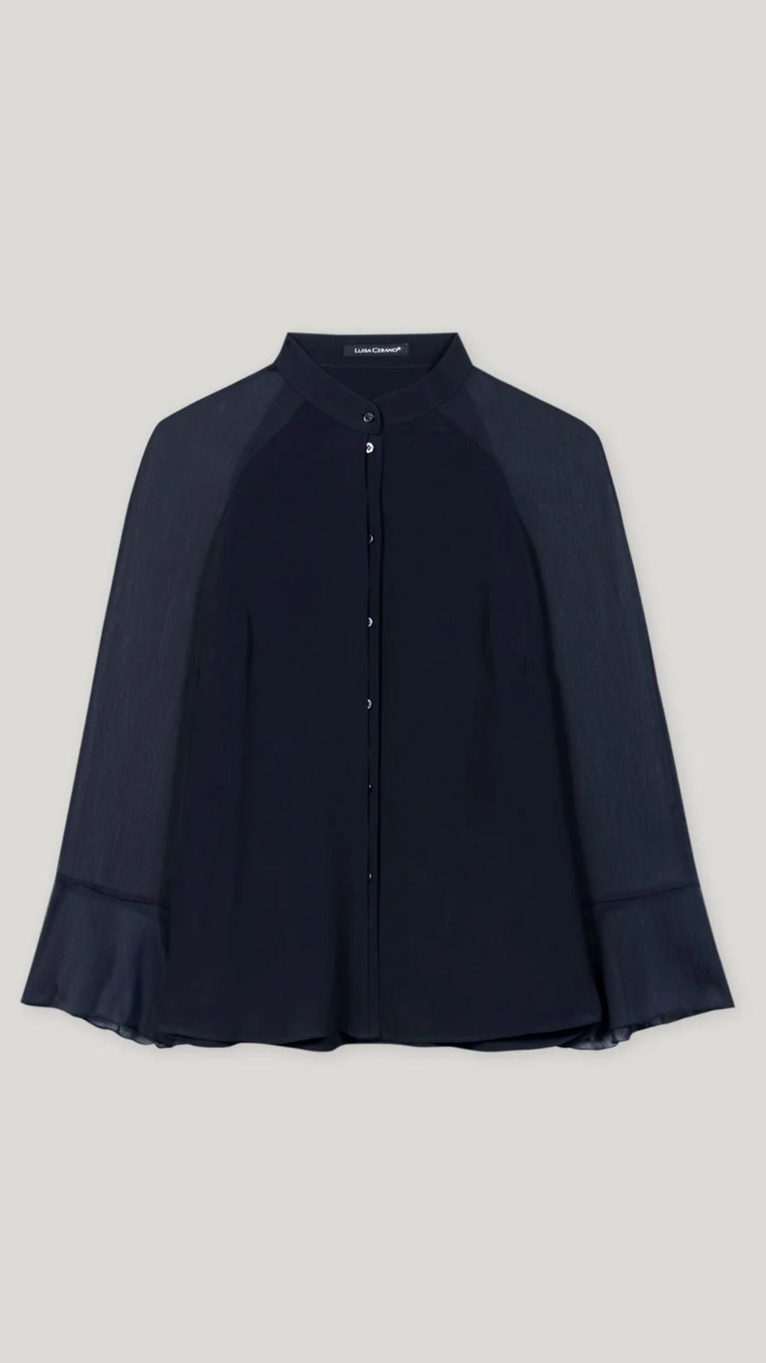 Wide Silk-Blend Blouse