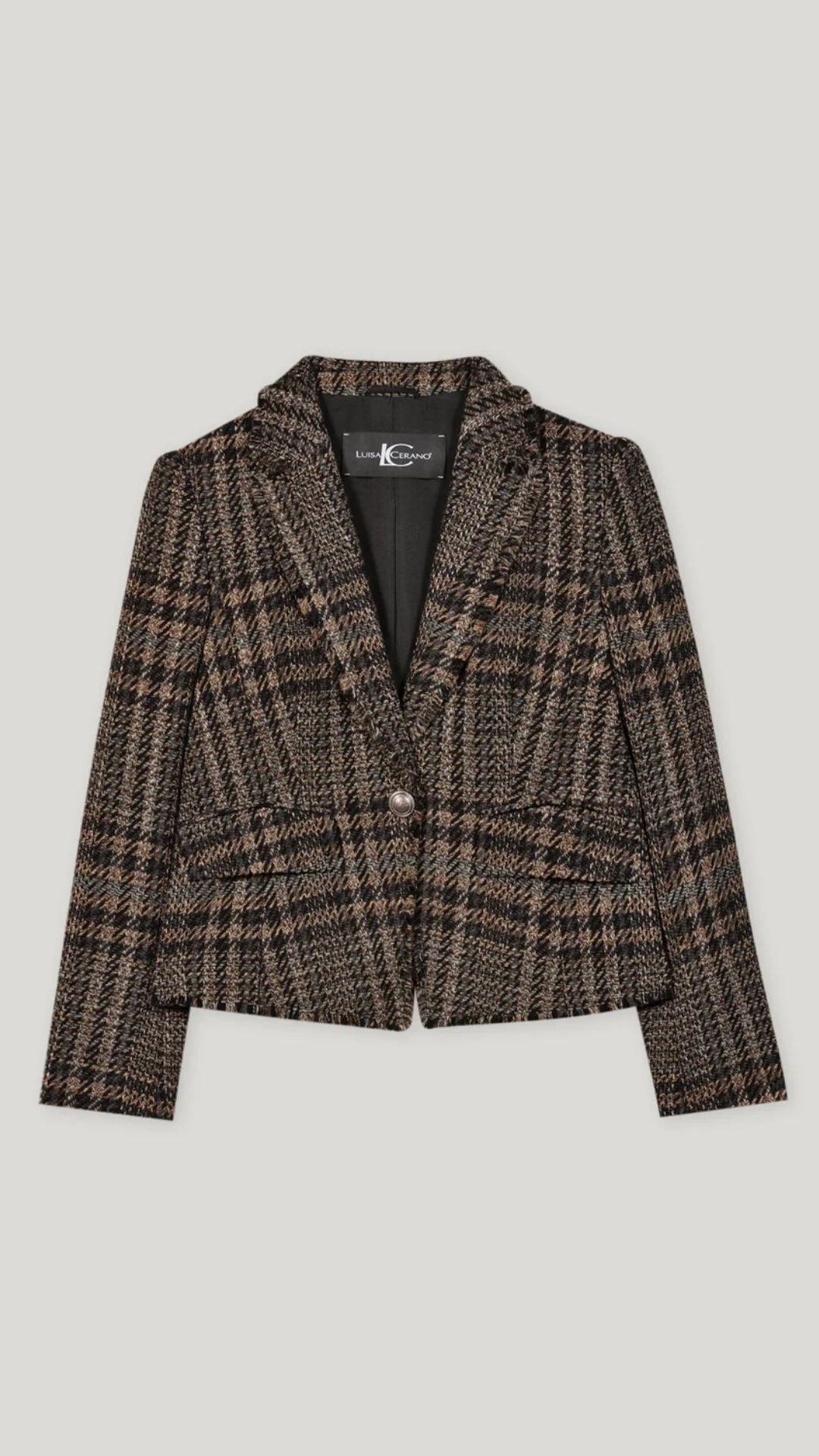 Check One-Button Blazer