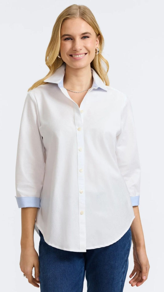 Margie Dobby Stripe 3/4 Sleeve Shirt