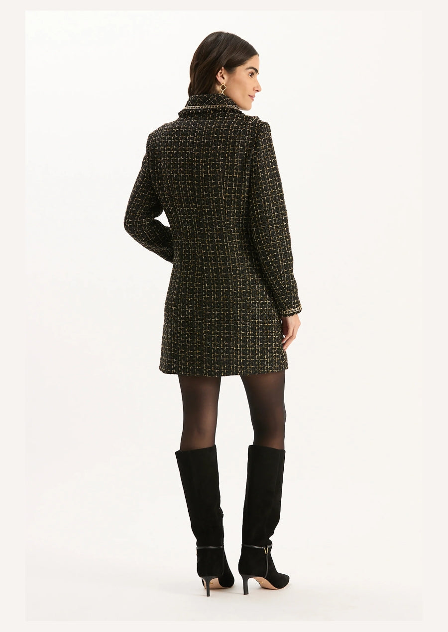 Beth Gold Button Boucle Dress