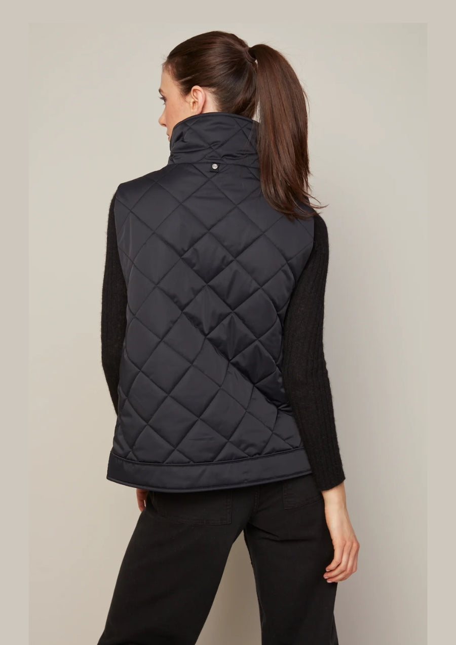 Brielle Quilted Sleeveless Funnel Neck Vest