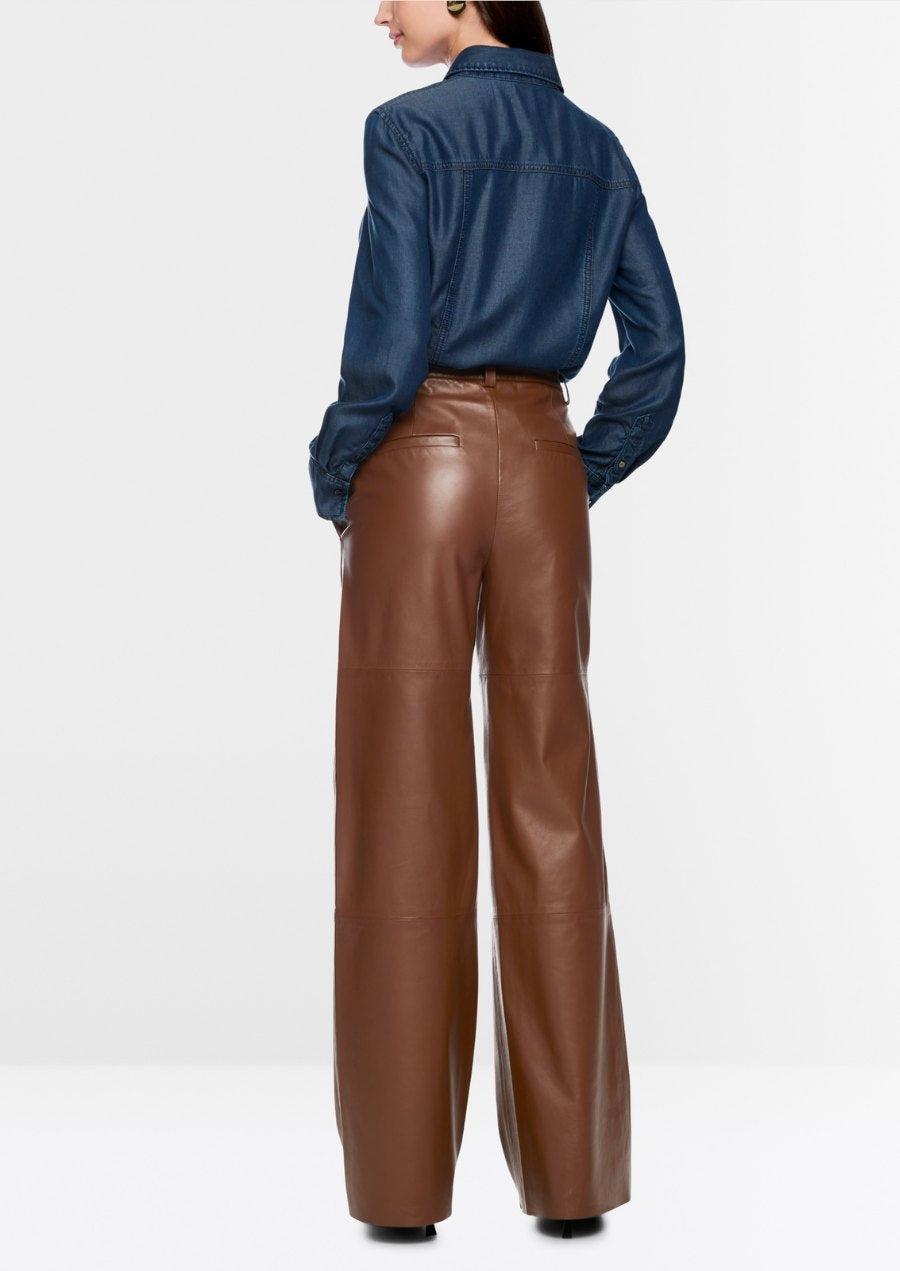 WARRI High-Waist Leather Trousers