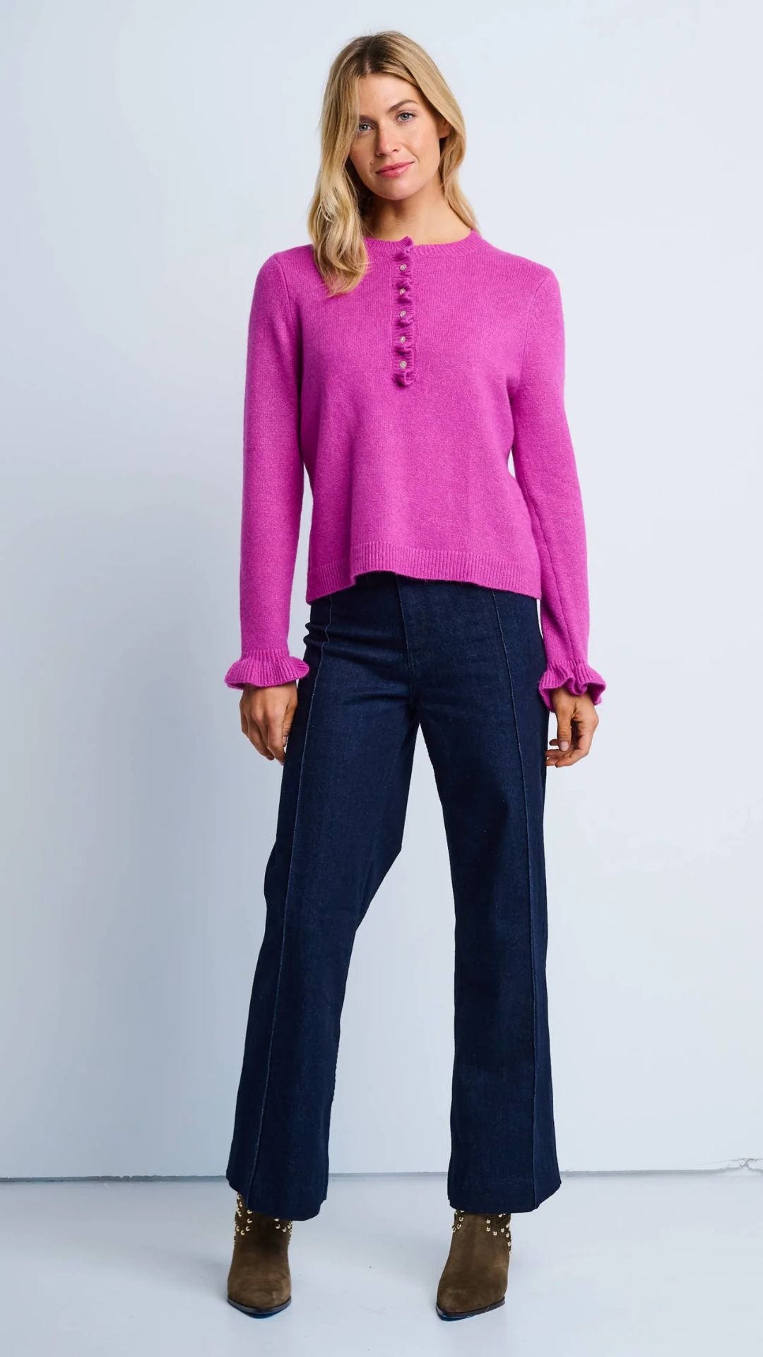 THE Allure Henley- Hot Orchid