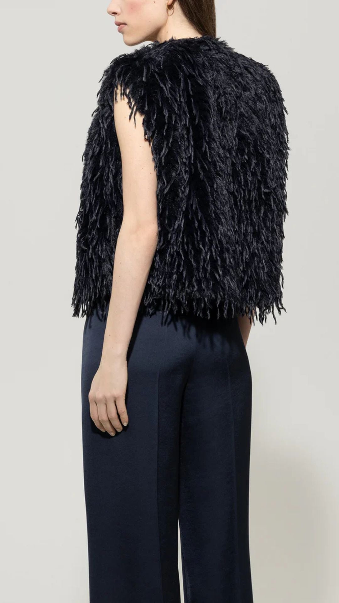 Vest in Feather Look