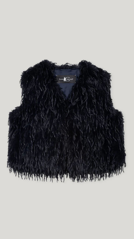 Vest in Feather Look