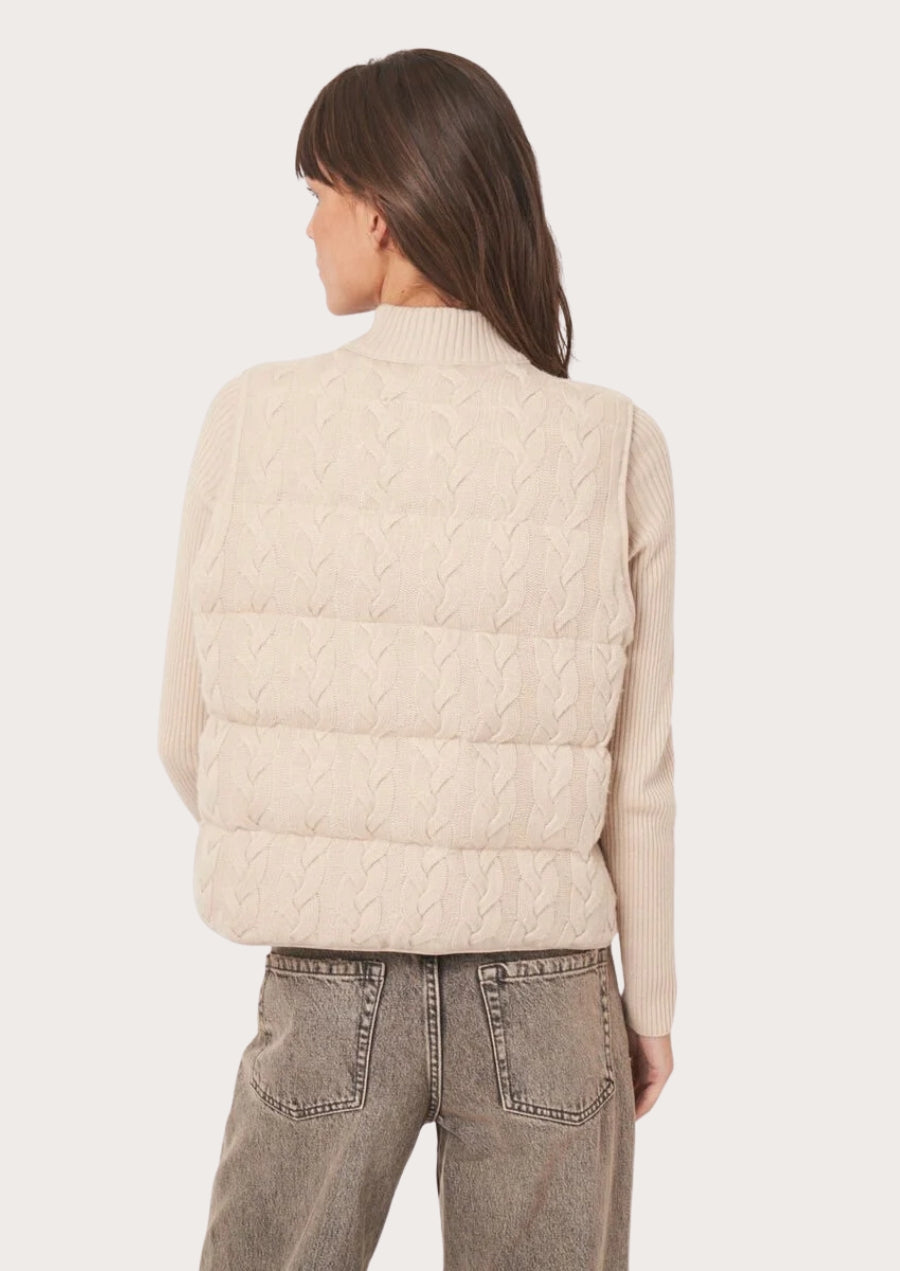 Reversible Sleeveless Cable Knit Down Vest