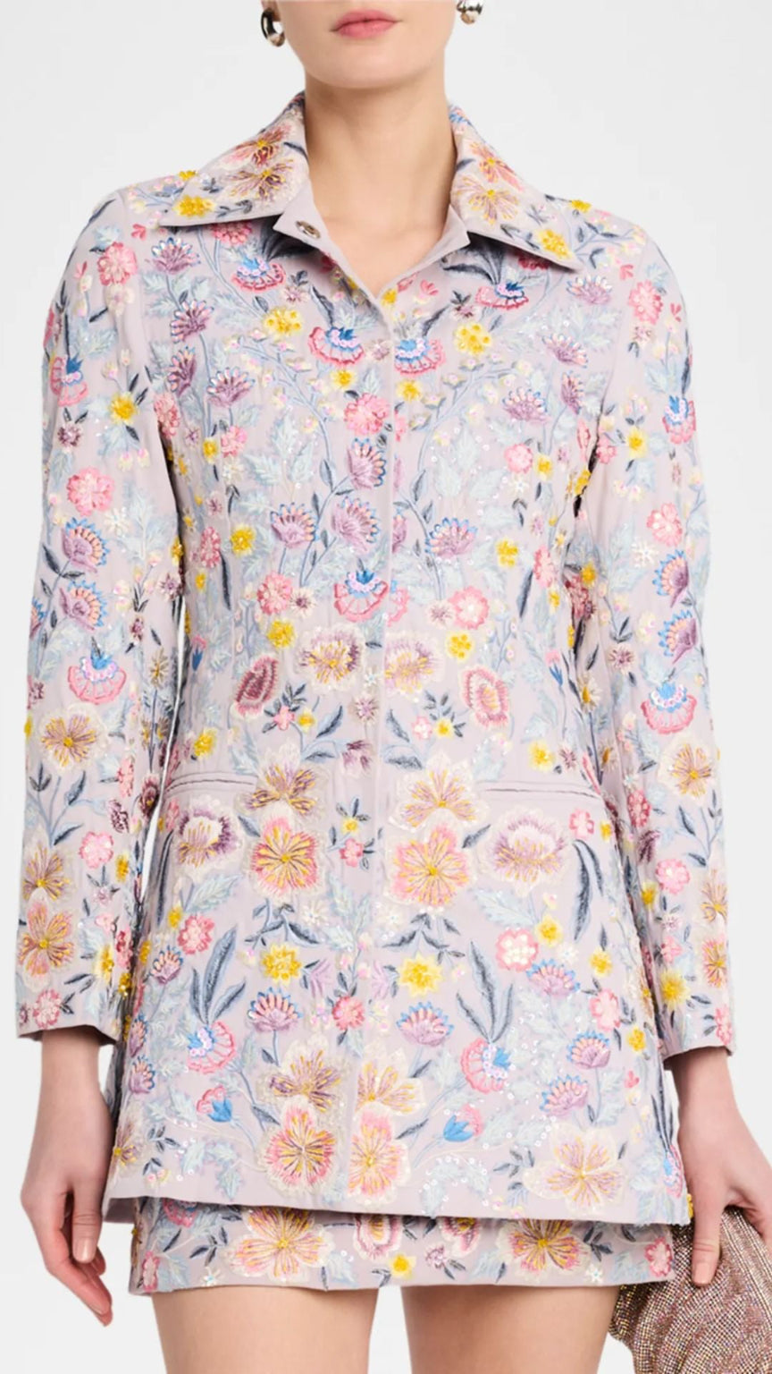 Floral Embroidered Coat