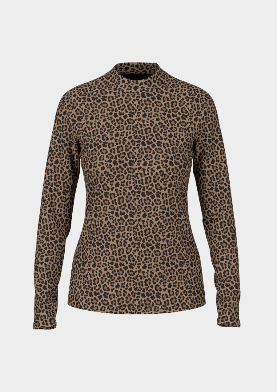 Leopard Print Long-Sleeved Shirt