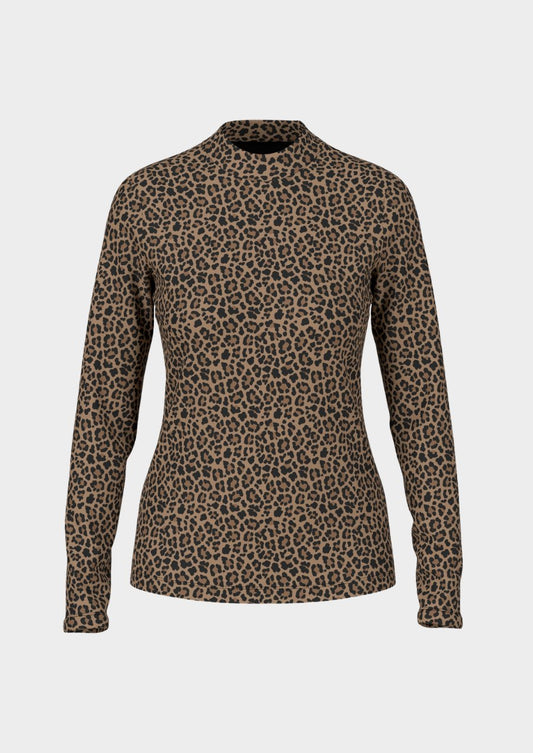 Leopard Print Long-Sleeved Shirt