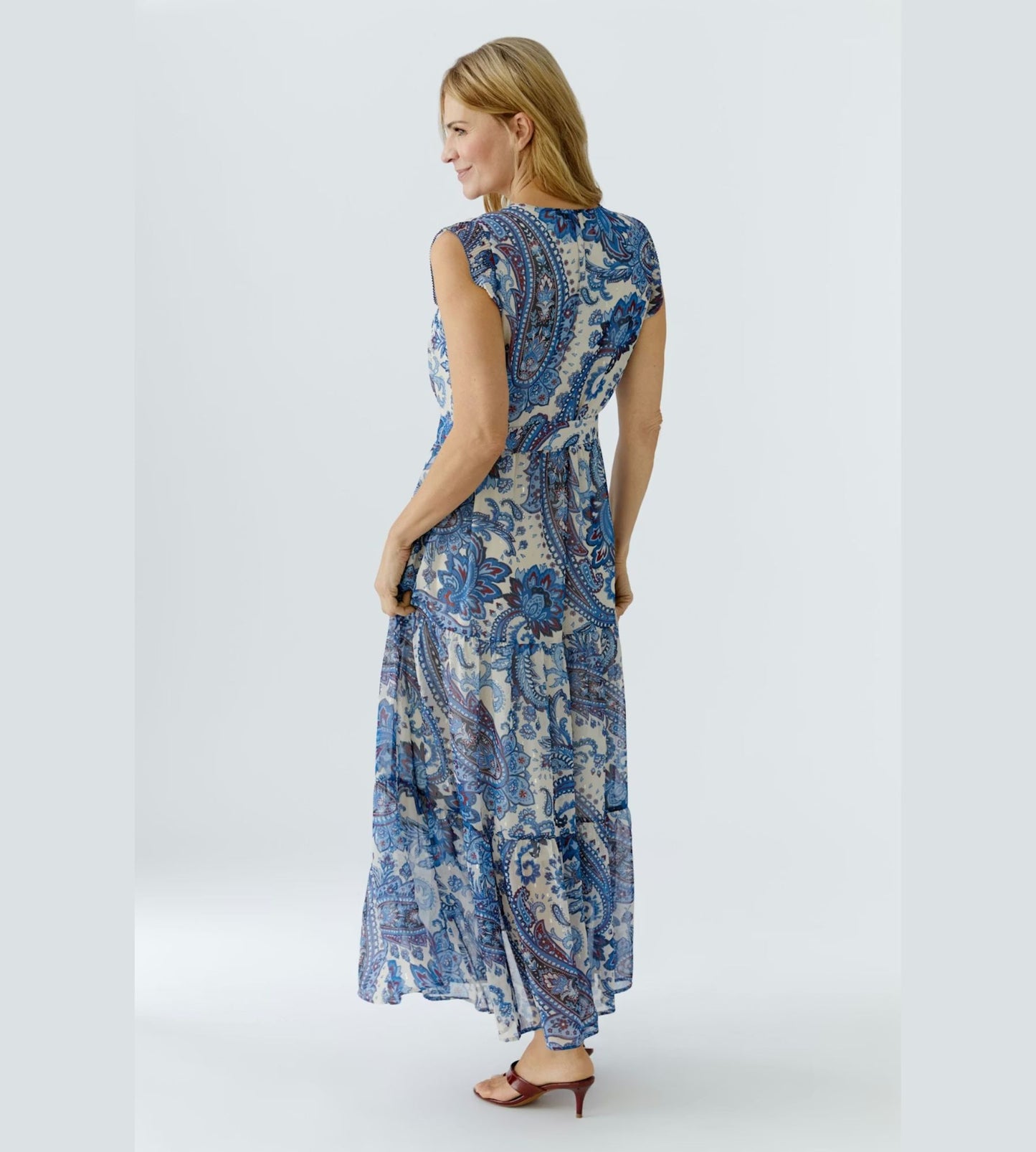 Maxi Dress- Off White Blue