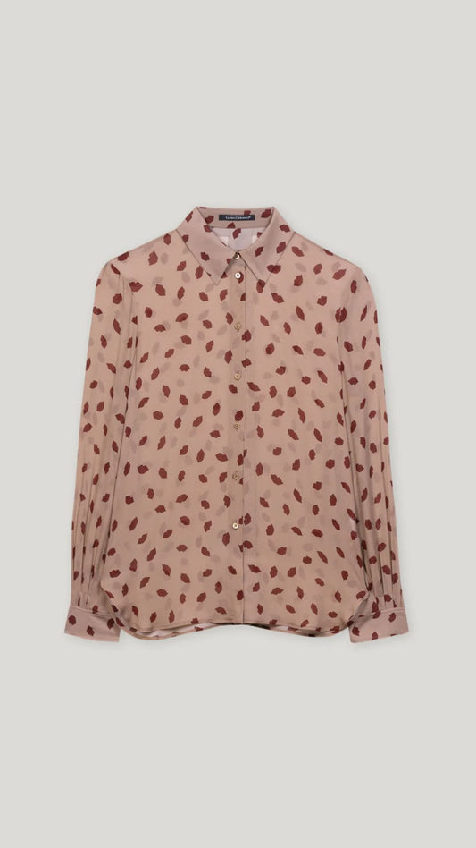 Shirt Blouse with Lips Print - SALE