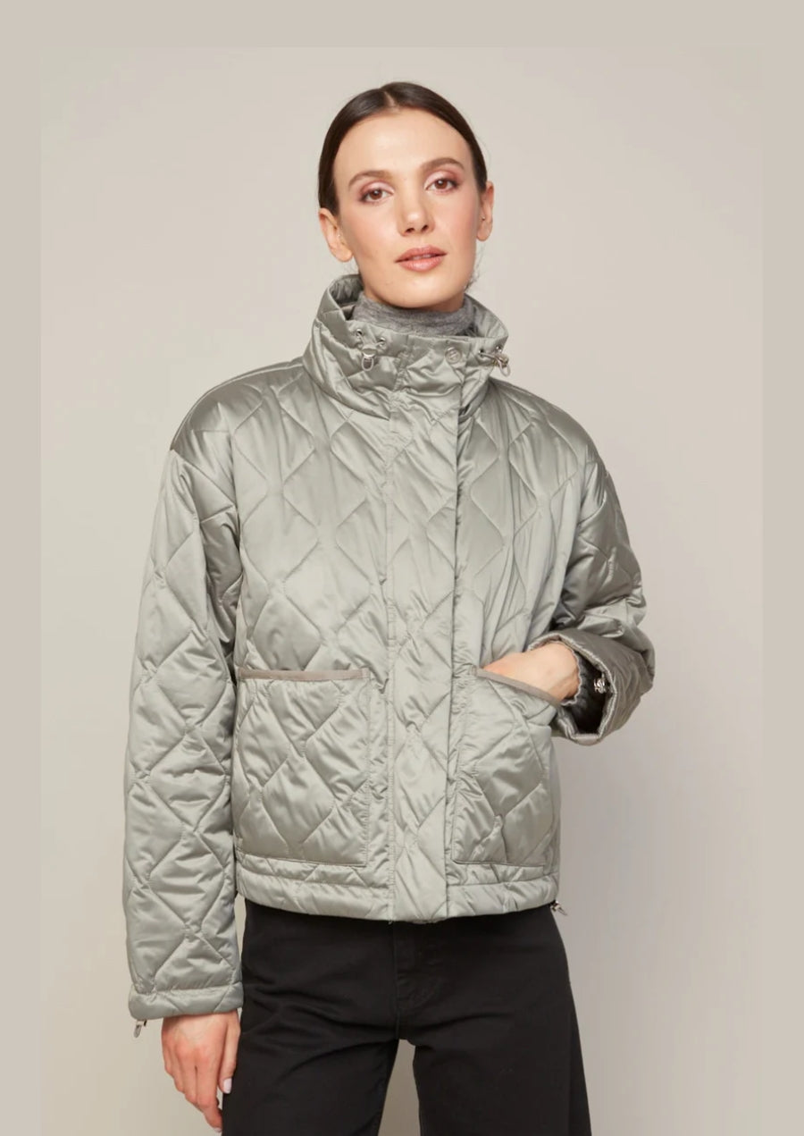 Billie Drop Shoulder Quilted Jacket with Twill Tape Detail