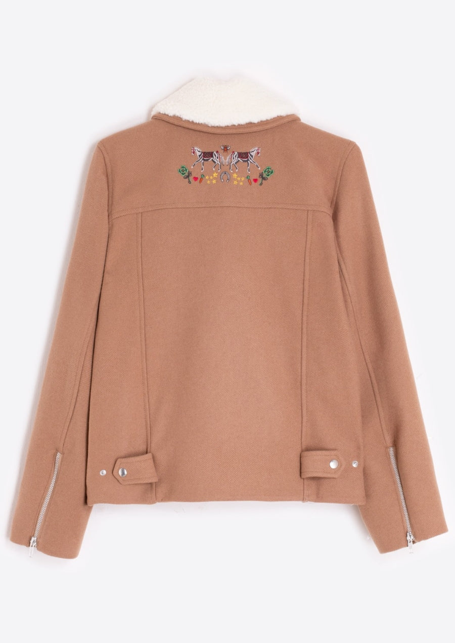 Jacket Bomber Camel Lana