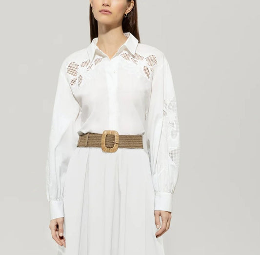 Long-Sleeved Blouse with Embroidery - SALE