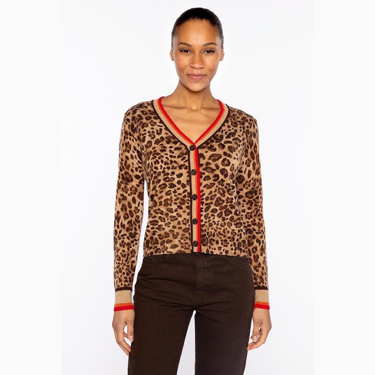 Tipped Leopard Cardigan